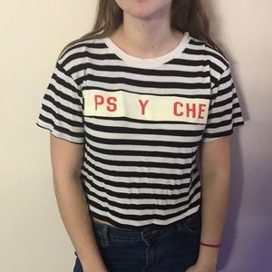 Black and white crop tee!